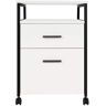 MAYKOOSH Rolling Filing Cabinet - Modern 2-Drawer Wood File Storage, Easy Mobility, Compact & Elegant -Whitewash