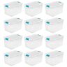 Sterilite 64 qt. Plastic Latching Storage Box Containers in Clear, 12-Pack