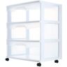 Sterilite Home 3-Drawer Cart Clear Portable Durable Storage Container on Casters