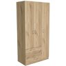 HomeRoots Charlie Light Oak And Black 2 Drawers 35.4 in. Dresser