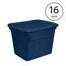 Sterilite Classic Lidded Stackable 18 gal. Storage Tote Container, Blue, 16-Pack