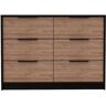 HomeRoots Jordan 6-Drawer Black Wengue Pine Chest of Drawers 30.5 in. H x 42.1 in. W x 16.2 in. D