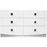 Best Master Furniture France 6-Drawer White Modern Dresser 32 in. H x 55 in. W x 17 in. D