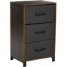 HOUSEHOLD ESSENTIALS Hallway Narrow Mid-Century Walnut 3-Drawer Chest 25.75 in. H x 16 in. W x 12 in. D