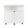 Furniture of America Leto White 30 in. H Corner Storage Cabinet With LED Lights