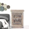 HomeRoots 36 in. Distressed White Solid Wood Nightstand