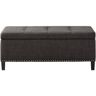 Madison Park Tessa Charcoal Tufted Top Storage Bench 18 in. H x 42 in. W x 18 in. D