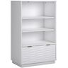 SAUDER Morgan Main 48.346 in. Tall White Engineered Wood 3-Shelf Accent Bookcase with Drawer