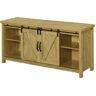 Blake 52 in. W English Oak Particle Board TV Stand with Barn Doors fits up to a 55 in. TV