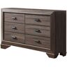 Signature Home SignatureHome Finish BlackAnd Brown Material Wood Dresser with 6 Drawers Dimensions: 16.5"W x 59"L x 37"H