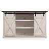 Bell'O Cottonwood 54 in. Old Wood White TV Stand Fits TVs Up to 60 in. with Storage Doors
