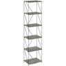 Furinno Besi 16.54 in. W Finn Oak 6-Tier Industrial Bookcase with Metal Frame