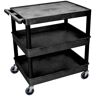 Luxor TC 32 in. 3-Shelf Utility Cart in Black