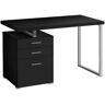 COMPUTER DESK - 3 STORAGE DRAWERS / LEFT OR RIGHT SETUP / FLOATING DESKTOP - 48"L - BLACK / SILVER