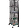 Mind Reader 4-Tier Metal 4-Wheeled Rolling Cart Organizer with Drawers in Black