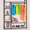 TRIBESIGNS WAY TO ORIGIN Donald Black Armoire with 6 Storage Shelves (70.9 x 47.3 x 15.7 in.)