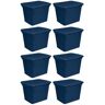 Sterilite Classic Lidded Stackable 18 gal. Storage Tote Container in Blue (8-Pack)