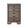 Signature Home SignatureHome Finish Brown Tone Material Wood Kerry Wood Jardena 5-Drawer Chest Dimensions: 16.5"W x 33"L x 50"H