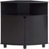 Furniture of America Leto Black 30 in. H Corner Storage Cabinet With LED Lights