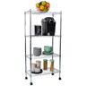 Mind Reader 4-Shelves Metal SilverStorage Shelves Garage Shelving Storage Pantry Organization 13.5 in. W  x 49.5 in. H x 23.25 in. L