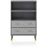 CosmoLiving by Cosmopolitan Scarlett 47.25 in. Graphite Gray 2-Shelf Bookcase with Drawers