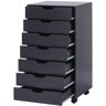 MAYKOOSH Black, 7-Drawer Office Storage File Cabinet on Wheels, Mobile Under Desk Filing Drawer, Craft Storage for Home, Office