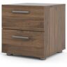 Tvilum Austin 2-Drawer Walnut Nightstand 16.65 in. H x 15.75 in. W x 15.85 in. D