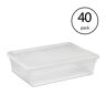 Sterilite 28 Qt. Clear Bin Storage Box Tote Container with White Lid (40 Pack)