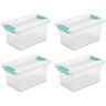 Sterilite 19628604 Medium Clip Box Clear Storage Tote Container with Lid