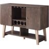 Furniture of America Nico 4-Bottle Walnut Oak Wine Cabinet