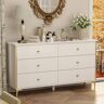 FUFU&GAGA White 6-Drawer 29.3 in. Width, Wooden Bedside Chest of Drawers, Storage Cabinet, Make-up Dresser without Mirror