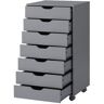 MAYKOOSH Gray, 7-Drawer Office Storage File Cabinet on Wheels, Mobile Under Desk Filing Drawer, Craft Storage for Home, Office