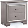 Furniture of America Shawn 2-Drawer Silver Textured Nightstand