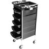 Winado Plastic Hairdresser 5-Tier Drawers Storage 4-Wheeled Salon Trolley Cart in Black