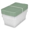 Sterilite 6 qt. Stackable Storage Tote Box Container with Crisp Green Lid in Clear 5-Pack