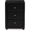 Baxton Studio Tessa 3-Drawer Black Nightstand