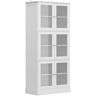 FUFU&GAGA 67.9 in. Tall White Wooden 6 Shelves Accent Bookcase, Storage Cabinet with Visible Tempered Glass Doors