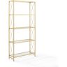 CROSLEY FURNITURE Helena 76 in. Wide Gold 4 Shelf Etagere Bookshelf