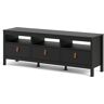 Tvilum Madrid 60 in. Black Matte TV Stand with 3 Storage-Drawers Fits TV's up to 55 in. with Cable Management