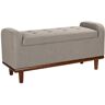 JAYDEN CREATION Christoph Grey Upholstered Flip Top Storage Bench with Storage Space 46.2 in. W x 16.5 in. D x 21.7 in. H