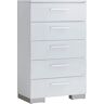 Furniture of America Trakehar White 5-Drawer 31.13 in. Chest of Drawers