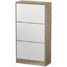 FUFU&GAGA Wood Shoe Storage Cabinet with 3-Mirrored Drawers Shoe Organizer for Entryway Bedroom Hallway