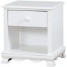 Benjara 19 in. Silver and Beige 1-Drawer Metal Nightstand