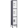 LISSIMO 3 Door 3-Tier Locker, Employees Storage Metal Lockers 66 in. Lockable Steel Cabinet for School Gym Home Office