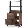 Tribesigns Frances 2-Drawer Brown Rustic File Cabinet for Letter Size, Vertical Filling with Bookshelf with Open Storage Shelves