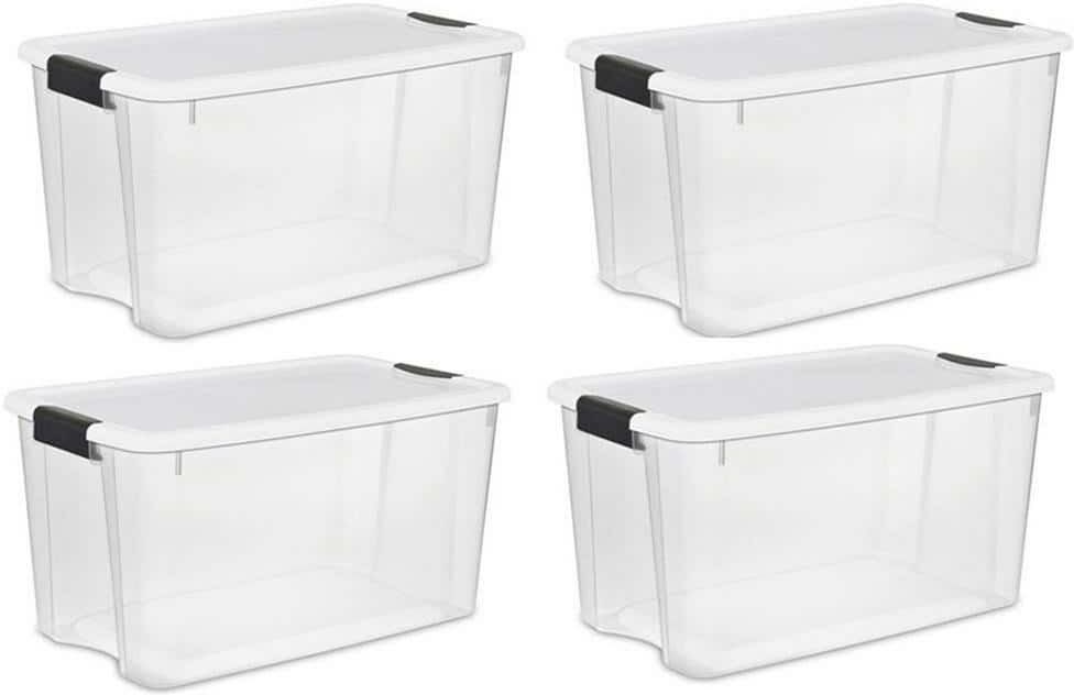 The Best Storage Containers for Organizing Your Space 50 Sterilite Large 70 Qt Clear Base Ultra Latch Storage Container Box Tote (4 Pack)