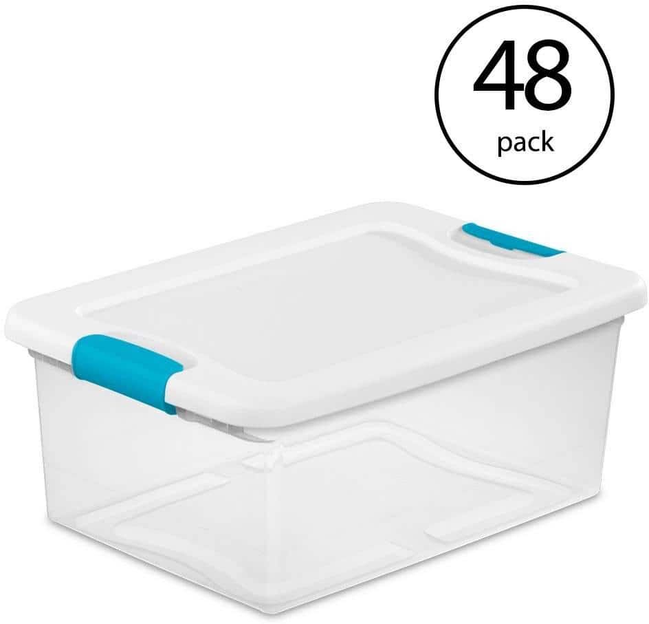The Best Storage Containers for Organizing Your Space 43 Sterilite 15 Qt. Clear Stackable Latching Storage Box Container (48 Pack)