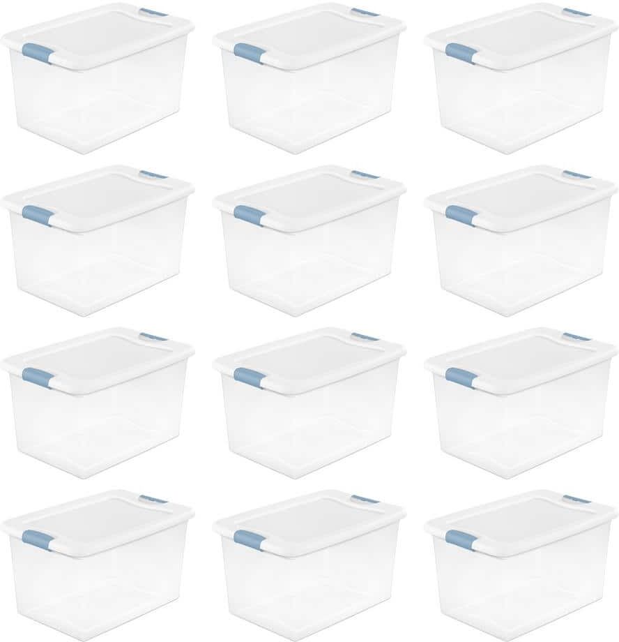 The Best Storage Containers for Organizing Your Space 18 Sterilite 64 qt. Plastic Latching Storage Box Containers in Clear, 12-Pack