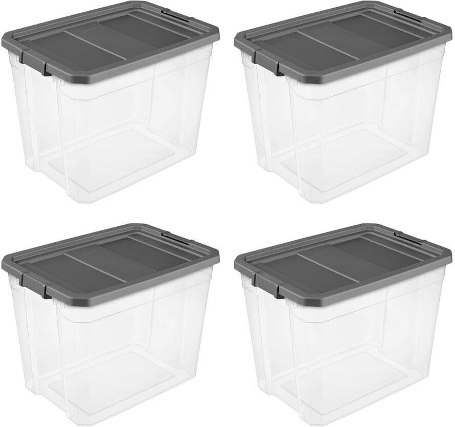 The Best Storage Containers for Organizing Your Space 26 Sterilite 108 qt. Clear Stacker Storage Container Tote with Latching Lid (4-Pack)