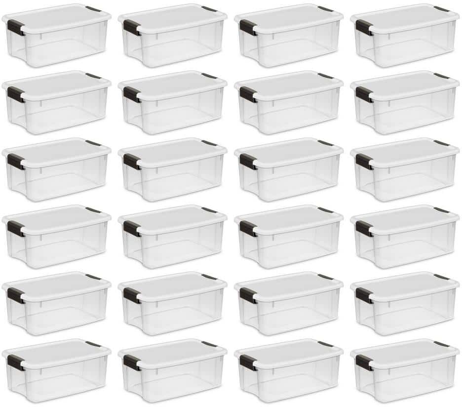 The Best Storage Containers for Organizing Your Space 41 Sterilite 18 Qt. Clear Ultra Latch Storage Organizer Container Box (24-Pack)